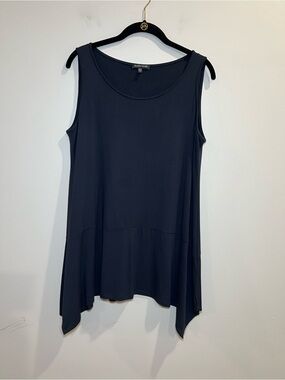 Eileen Fisher Navy Sleeveless Swing tunic Tank top size medium